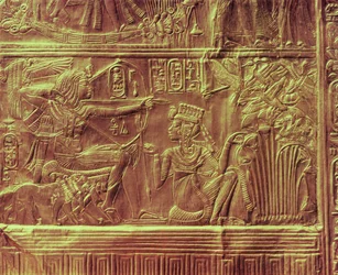 (détail) du sanctuaire doré, trésor de Toutankhamon